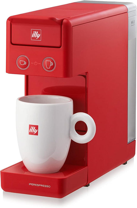 Y3.3 iperEspresso Coffee Machine (Red) + illy Electric Induction Milk Frother (White)