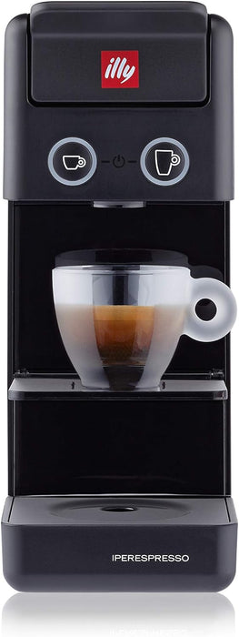 Y3.3 iperEspresso Coffee Machine (Black) + illy Electric Induction Milk Frother (White)