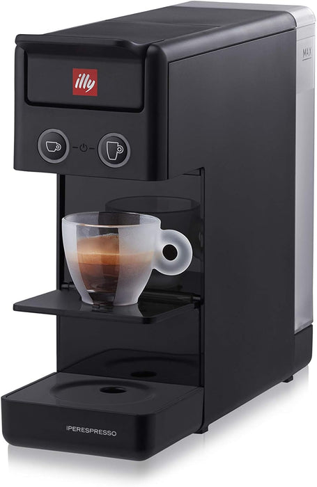 Y3.3 iperEspresso Coffee Machine (Black) + illy Electric Induction Milk Frother (White)