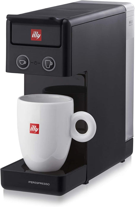 Y3.3 iperEspresso Coffee Machine (Black) + illy Electric Induction Milk Frother (White)