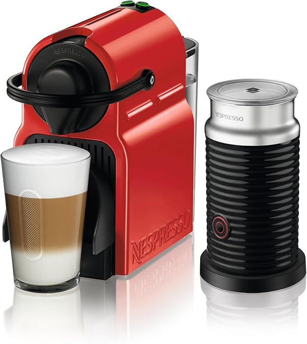 Nespresso Inissia and Aeroccino Bundle Coffee Machine - Automatic Brewing System, Black Finish, UAE Version