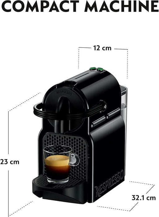 Nespresso Inissia and Aeroccino Bundle Coffee Machine - Automatic Brewing System, Black Finish, UAE Version