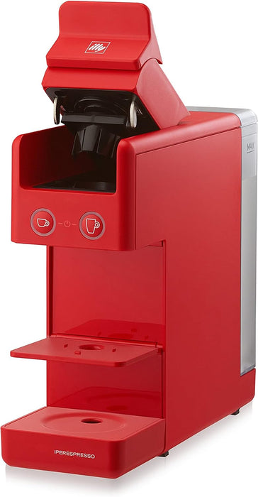 Y3.3 iperEspresso Coffee Machine (Red) + illy Electric Induction Milk Frother (White)