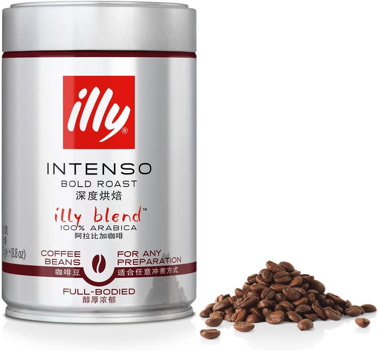 Illy Intenso Roasted Coffee Beans, Dark Roast - 250g