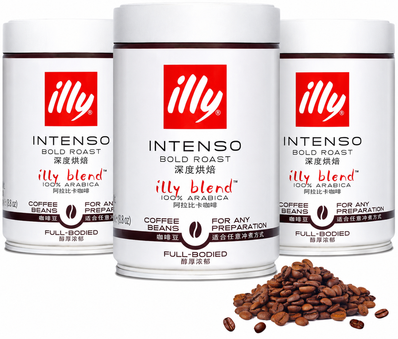 Illy Intenso Roasted Coffee Beans, Dark Roast - 250g