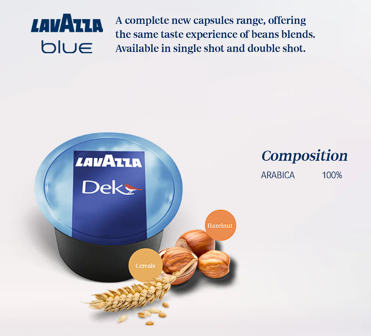 Lavazza Blue Espresso Decaffeinated | Box of 100 capsules