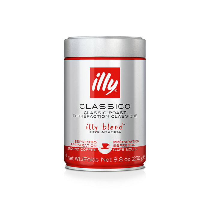 illy Classico Roast Ground Coffee Espresso Preparation 250g