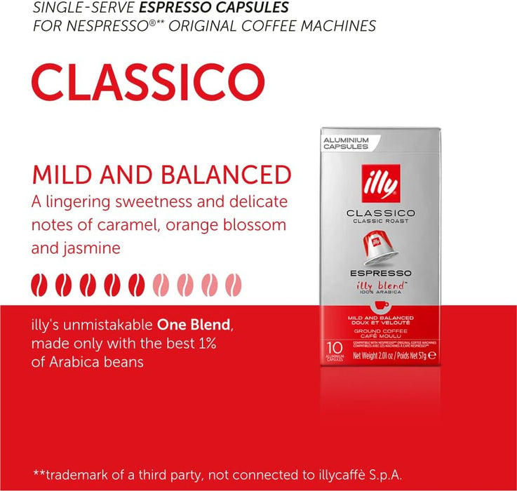 Espresso Classico Roast Coffee - Compatible Capsules (Pack of 4)