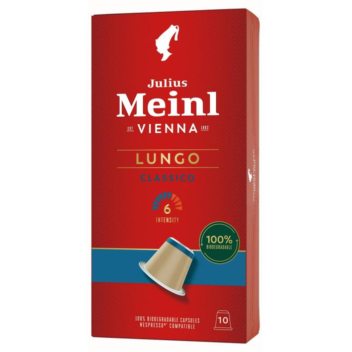 Julius Meinl: "Lungo Classico," Nespresso Compatible, 100% biodegradable, 100 Capsules, Imported from Vienna