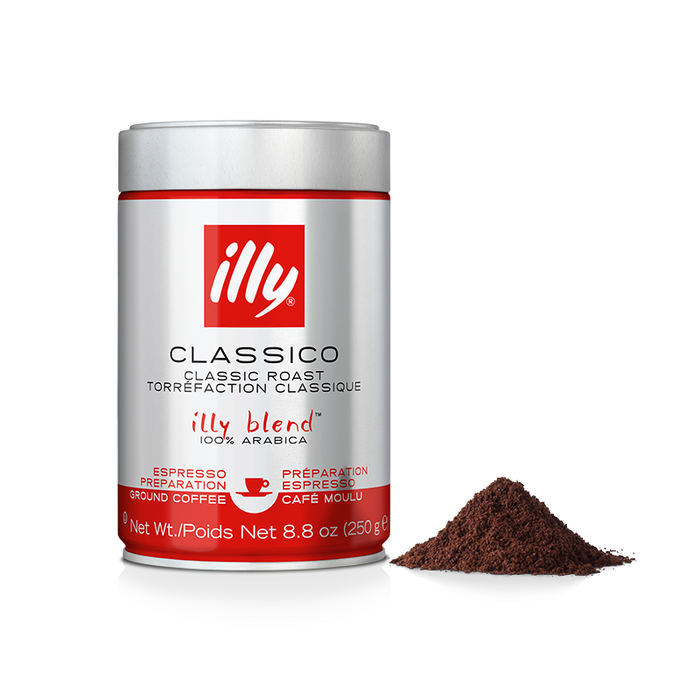 illy Classico Roast Ground Coffee Espresso Preparation 250g